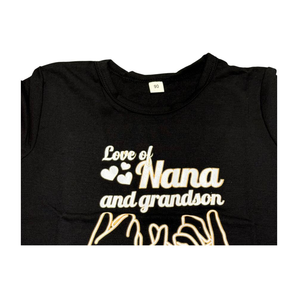 Toddler Boy Black Nana Grandson Graphic Tee Size 2T 3T - Picture 2 of 5